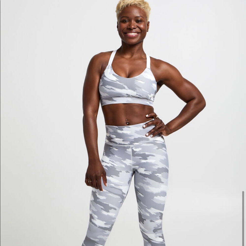 Soul Cycle Brushed Camo leggings and sports bra set